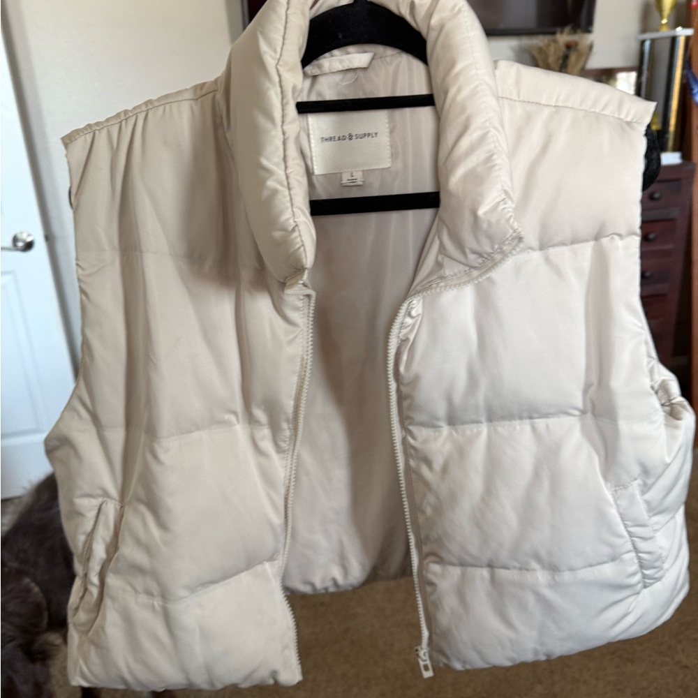 Thread & Supply Cream Puffer Vest